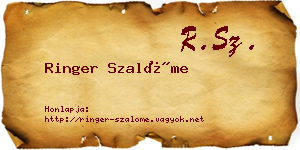 Ringer Szalóme névjegykártya
